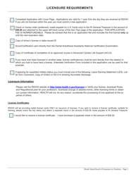 License Application for Daance Certified Maxillofacial Surgery Assistant - Rhode Island, Page 2