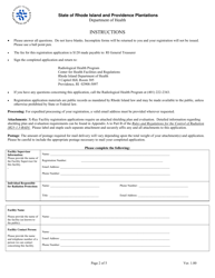 Application for Registration for Dental Diagnostic X-Ray Equipment Facility - Rhode Island, Page 2
