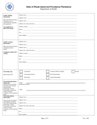 Application for Registration for Dental Diagnostic X-Ray Equipment Facility - Rhode Island, Page 3