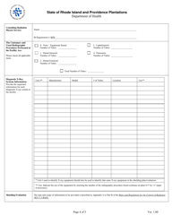 Application for Registration for Dental Diagnostic X-Ray Equipment Facility - Rhode Island, Page 4