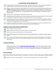 License Application for Public Health Dental Hygienist - Rhode Island, Page 2