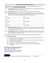 Request for Training Course or Program Approval - Rhode Island, Page 2