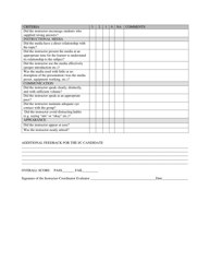 EMS Instructor-Coordinator Candidate Student Teaching Evaluation Form - Rhode Island, Page 2