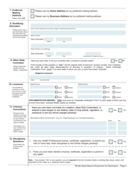 Application for License as an Electrologist - Rhode Island, Page 4
