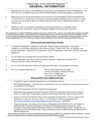 Application for Ambulance Service License - Rhode Island, Page 2