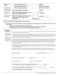 Application for Ambulance Service License - Rhode Island, Page 6