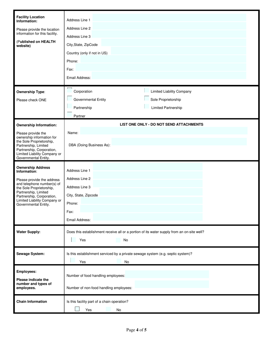 Application for Bottler, Canner in-State / Bottler, Canner out of State - Rhode Island, Page 4