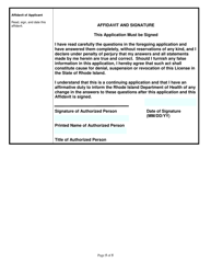Application for Food Processor (Non-profit) - Rhode Island, Page 5