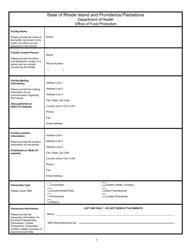 Application for Food Business: Food Warehouse - Rhode Island, Page 3