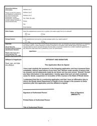 Application for Food Business: Food Warehouse - Rhode Island, Page 4