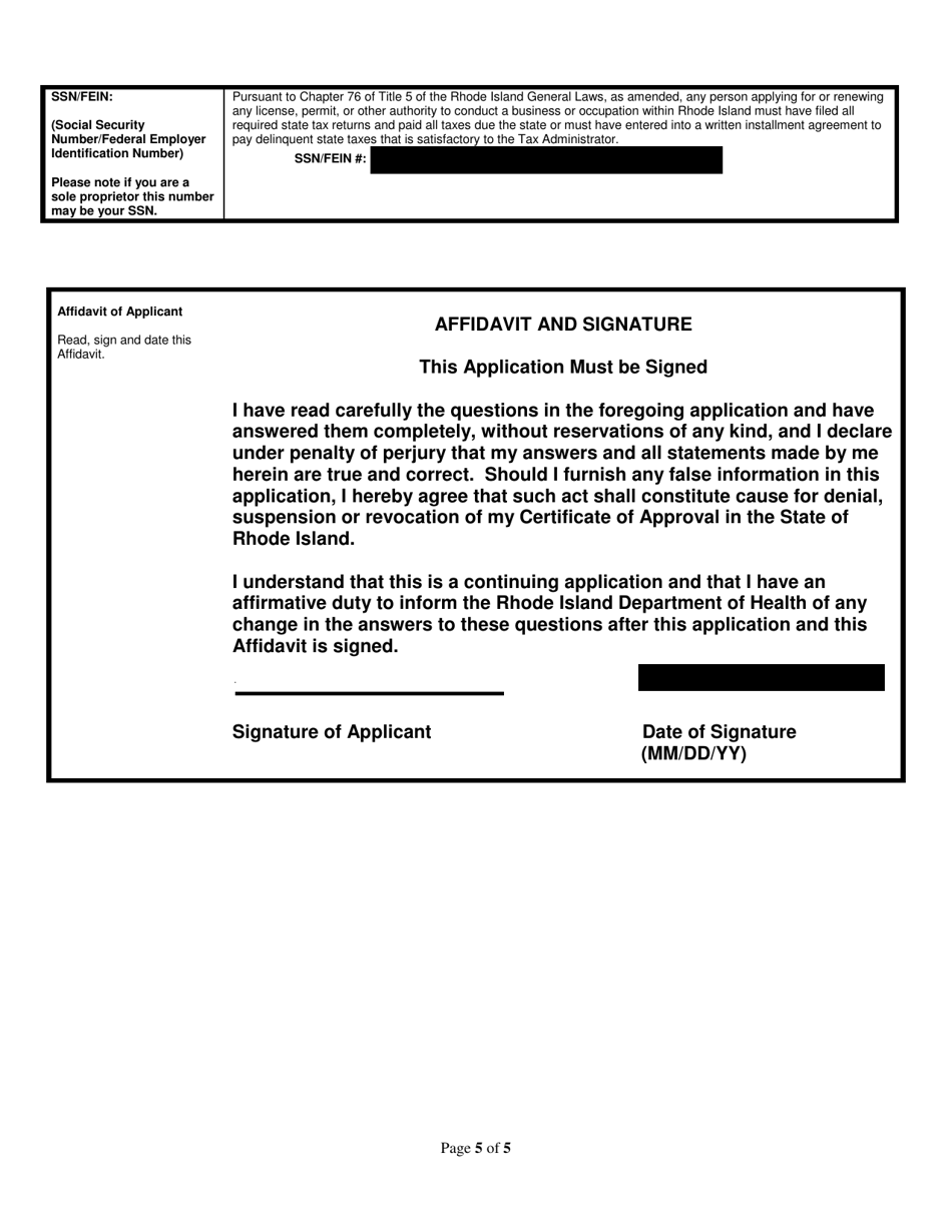 Application for Manager Certified in Food Safety Instructor - Rhode Island, Page 5
