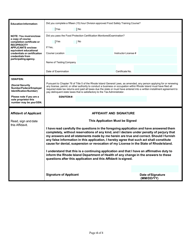 Application for Manager Certified in Food Safety (State/Municipal) - Rhode Island, Page 4