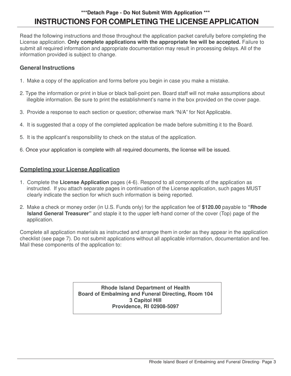 Application for Crematory - Rhode Island, Page 3