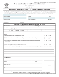 Application for License as a Funeral Director/Embalmer - Rhode Island, Page 6