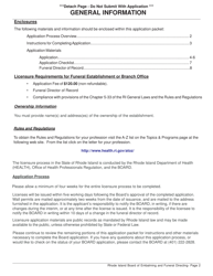 Application for Funeral Establishment - Rhode Island, Page 2