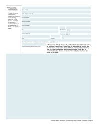 Application for Funeral Establishment - Rhode Island, Page 5