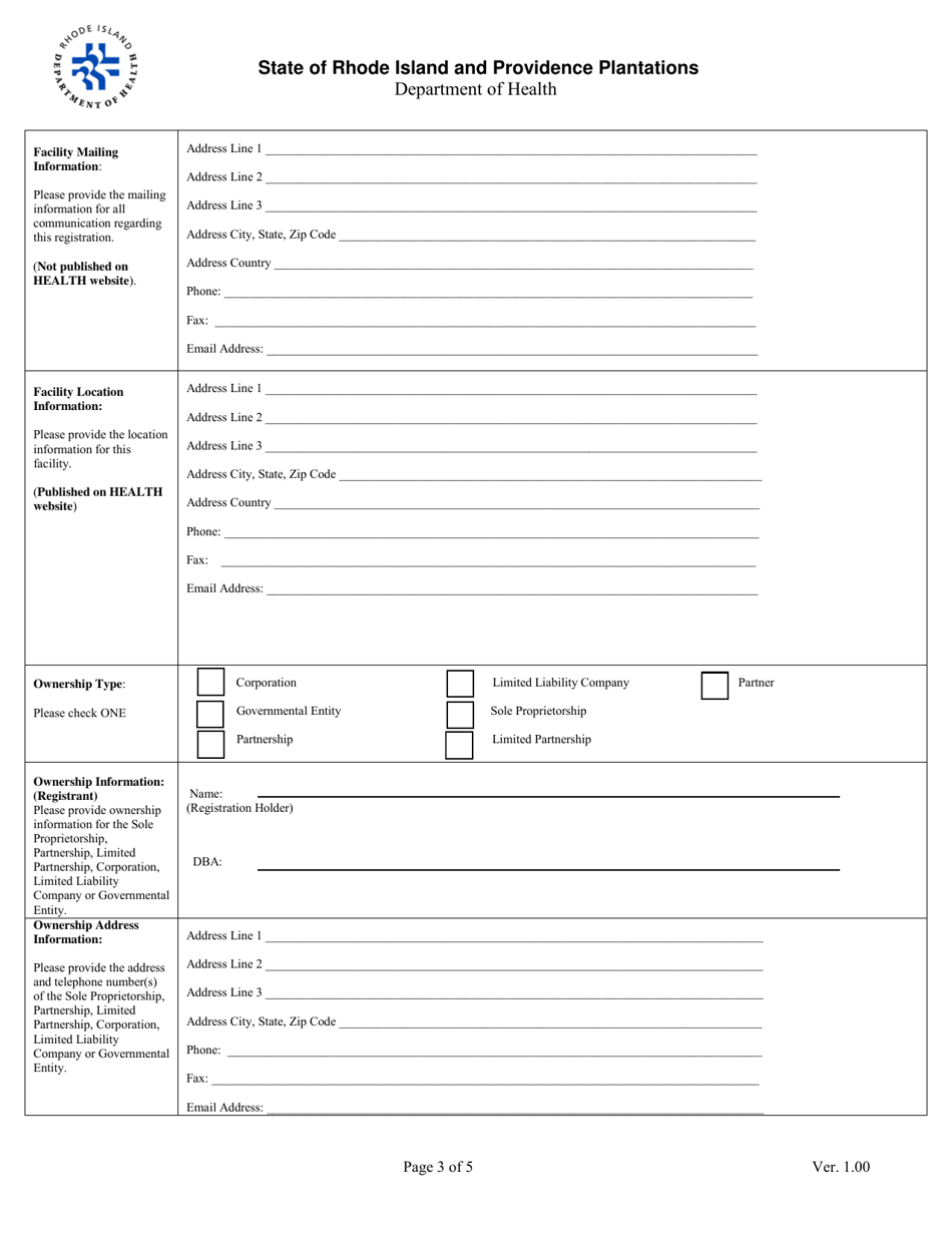 Application for Registration for Hrf Diagnostic X-Ray Equipment Facility - Rhode Island, Page 3