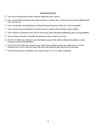 Application for Certification of Analytical Laboratories - Rhode Island, Page 12