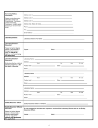 Application for Certification of Analytical Laboratories - Rhode Island, Page 4