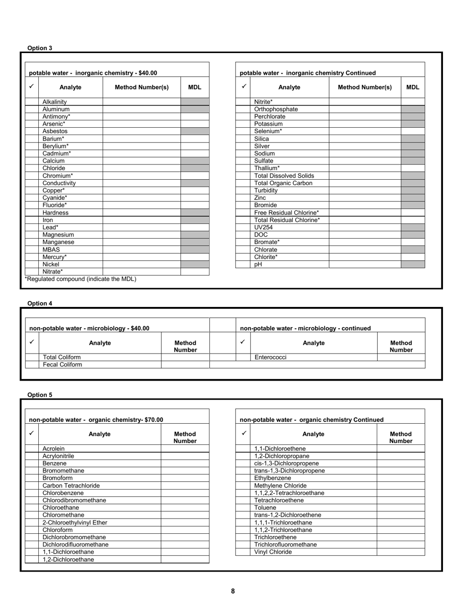 Application for Certification of Analytical Laboratories - Rhode Island, Page 8