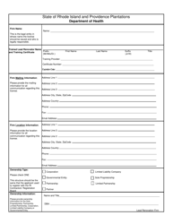 Application for Lead Renovation Firm - Rhode Island, Page 3