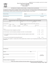 Application for License as a Massage Therapist - Rhode Island, Page 6