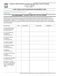 Application for License as a Mental Health Counselor - Rhode Island, Page 7