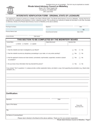 Application for License as a Certified Midwife/Certified Nurse Midwife/Certified Professional Midwife - Rhode Island, Page 6