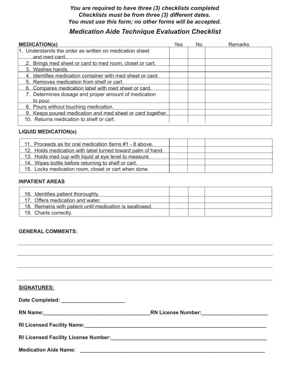 Application for License as a Medication Aide - Rhode Island, Page 6