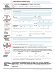 Application for License as a Nursing Assistant - Rhode Island, Page 4