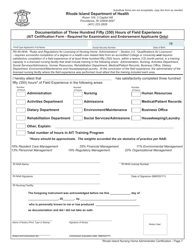 Application for License as a Nursing Home Administrator - Rhode Island, Page 7