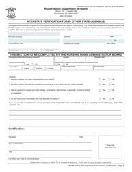 Application for License as a Nursing Home Administrator - Rhode Island, Page 8