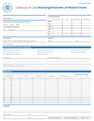 Continuity of Care Discharge/Transfer of Patient Form - Rhode Island, Page 2