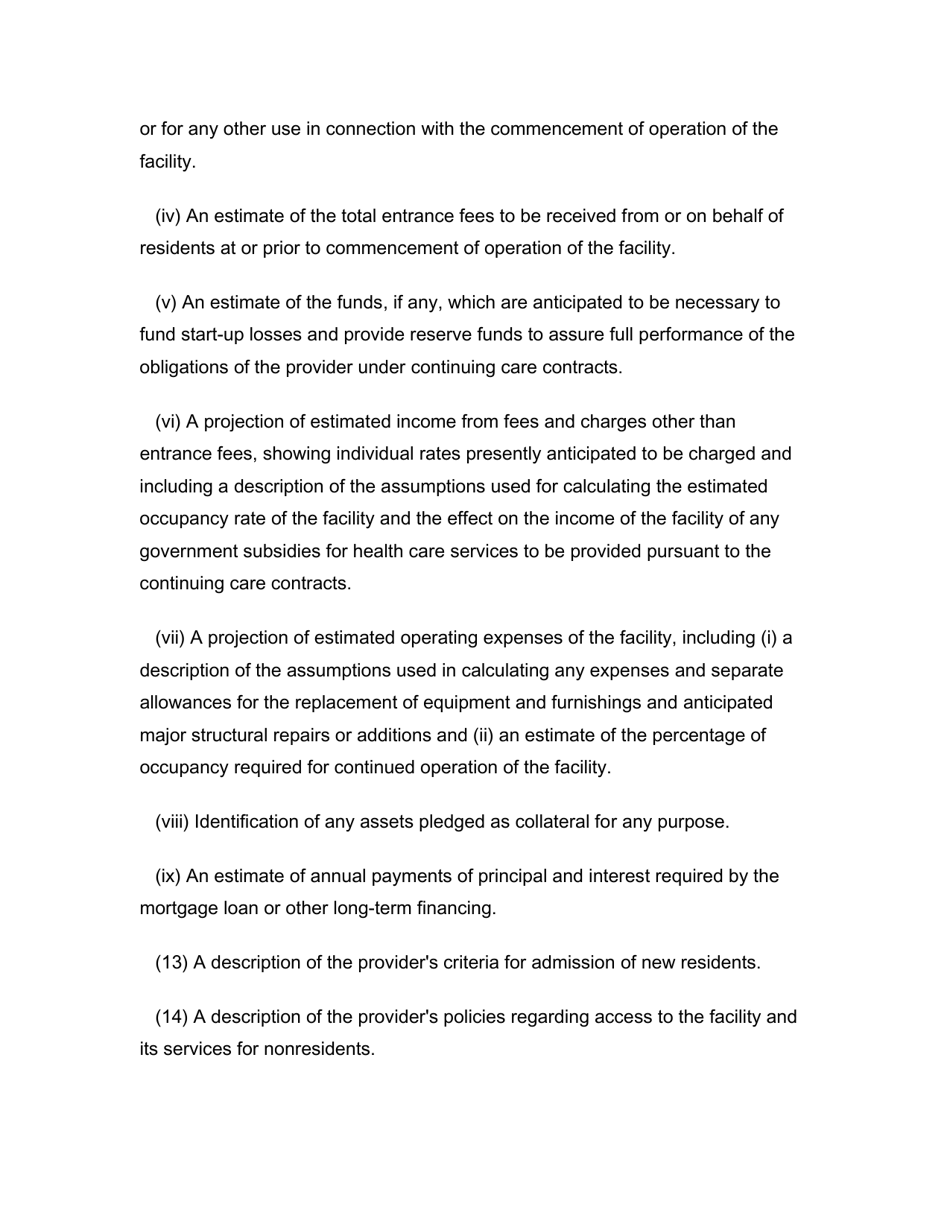 Application for Continuing Care Registration - Rhode Island, Page 10