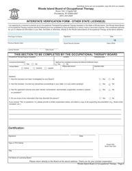 Application for License as an Occupational Therapist/Occupational Therapy Assistant - Rhode Island, Page 6