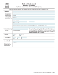 Application for License to Practice Pharmacy by Reciprocity Pharmacist - Pennsylvania, Page 3