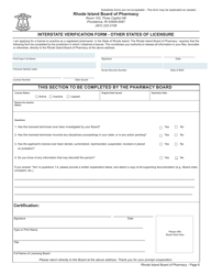 Application for Temporary 90-day License to Practice Pharmacy by License Transfer - Rhode Island, Page 6