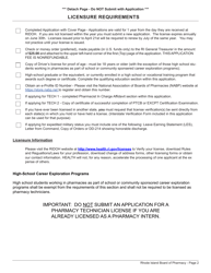 Application for Licensure as a Pharmacy Technician - Rhode Island, Page 2