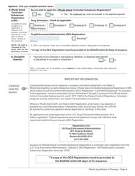 Application for Pharmacy - Nonresident License and Controlled Substances Registration - Rhode Island, Page 8