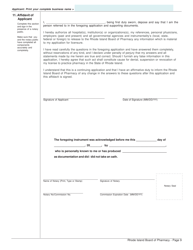 Application for Pharmacy - Nonresident License and Controlled Substances Registration - Rhode Island, Page 9