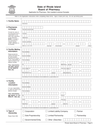 Application for Pharmacy - Non-resident License (Canada) - Rhode Island, Page 6