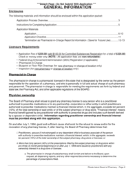 Application for Pharmacy - Institutional License and Controlled Substances Registration - Rhode Island, Page 2