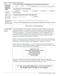 Application for Pharmacy - Institutional License and Controlled Substances Registration - Rhode Island, Page 9
