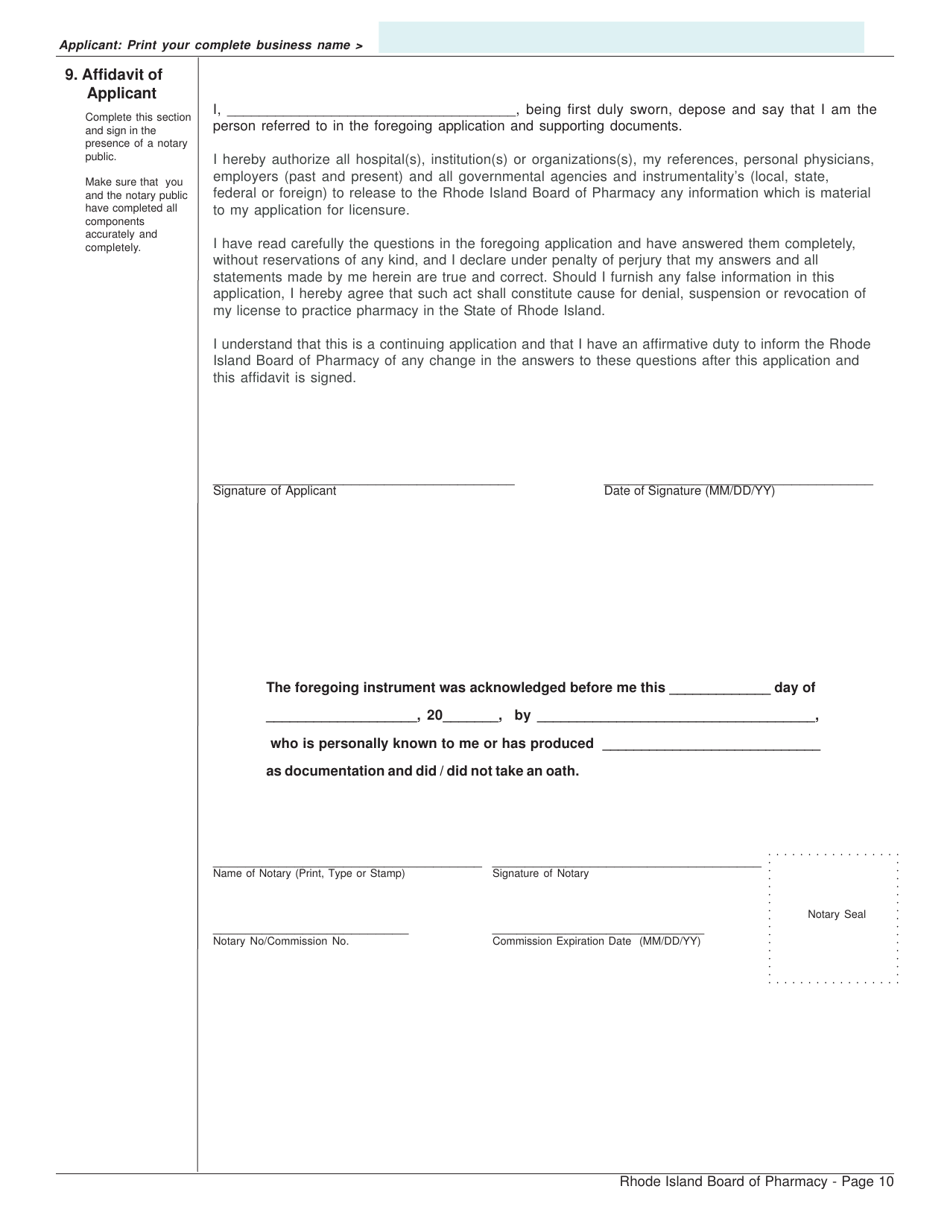 Rhode Island Application for Distributor License and Controlled ...