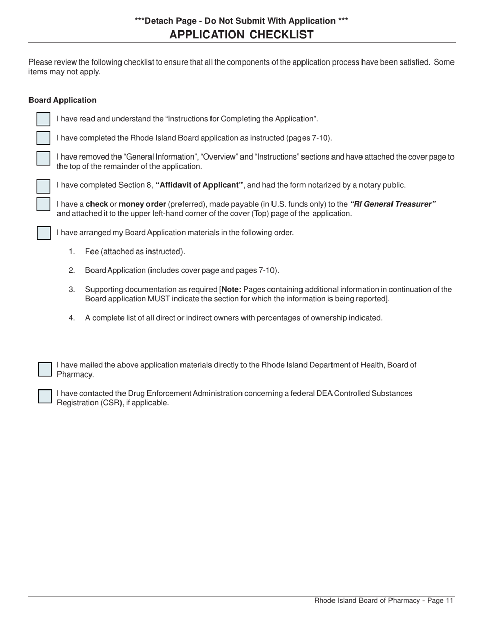 Application for Distributor License and Controlled Substances Registration - Rhode Island, Page 11