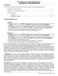 Application for Distributor License and Controlled Substances Registration - Rhode Island, Page 2