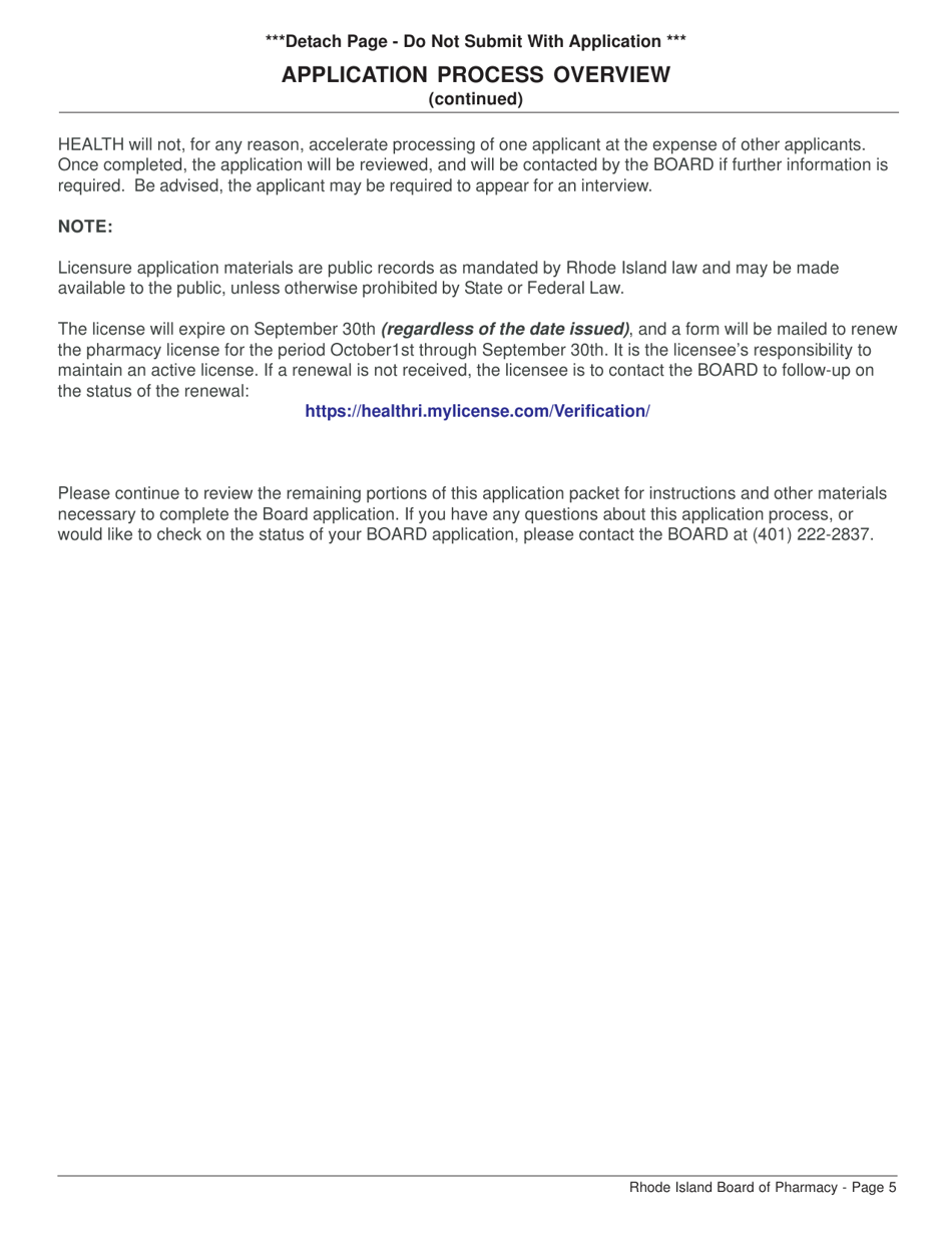 Application for Distributor License and Controlled Substances Registration - Rhode Island, Page 5