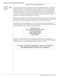 Application for Distributor License and Controlled Substances Registration - Rhode Island, Page 9