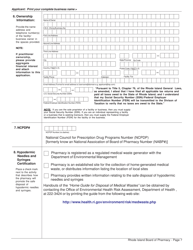 Application for Pharmacy - Retail License and Controlled Substances Registration - Rhode Island, Page 7