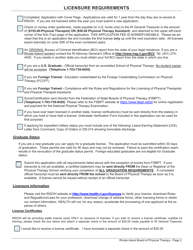 Application for License as a Physical Therapist/Physical Therapist Assistant - Rhode Island, Page 2